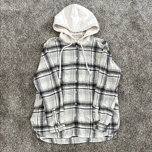 Women’s Hooded Flannel Grey